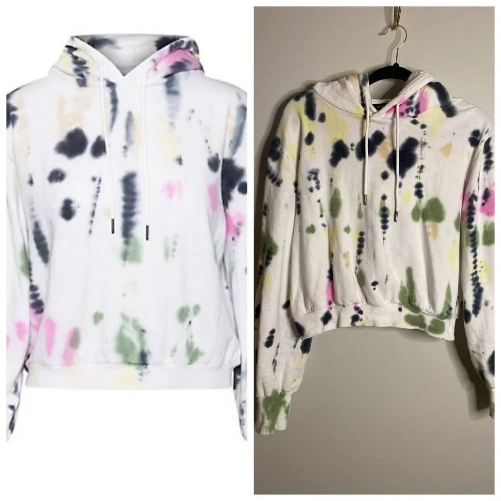 AFRM Splash Print Fleece Cropped Hoodie - Picture 1 of 5
